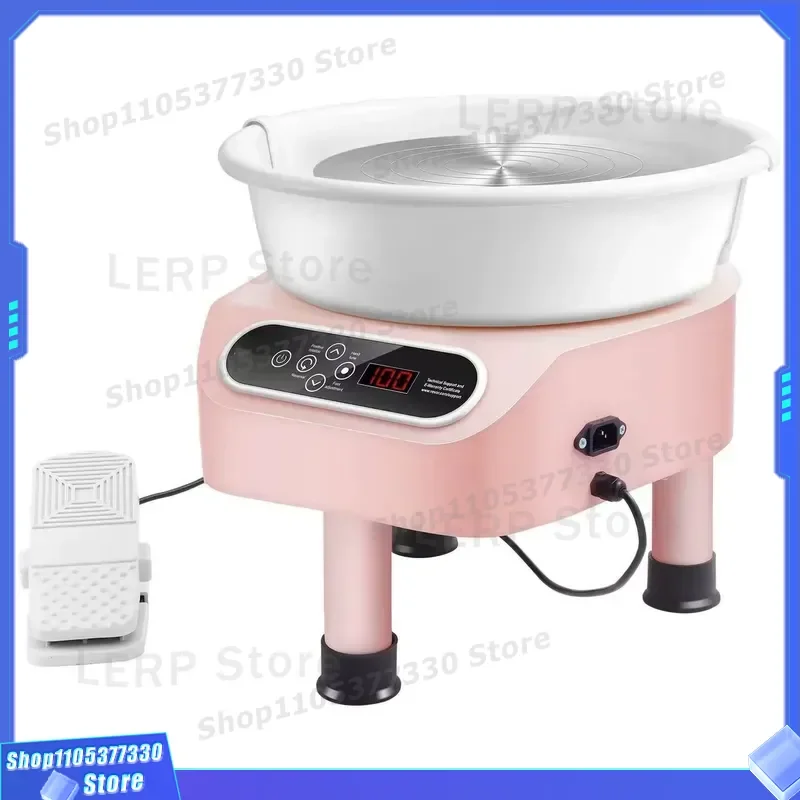 350W Electric Pottery Wheel with LCD Touch Screen and Foot Pedal 10 Inch Ceramic Clay Shaper Direct Drive Machine for