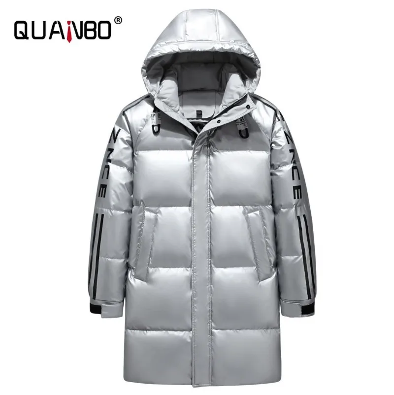 

Bright New Down Jacket Mid-length Men's and Women's Couple's Winter Wear Men's Coat English Printed Youth Fashion 2023