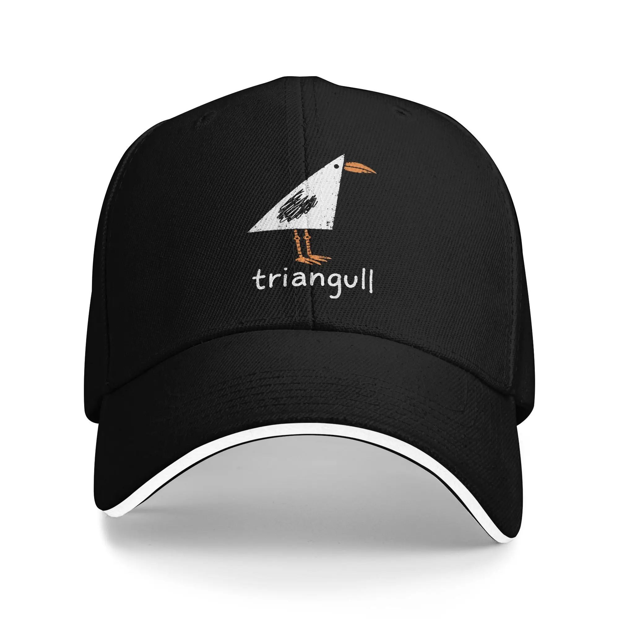 Triangull Triangle Seagull Bird Pun Sandwich Baseball Caps Classic Polyester Funny Headwear Unisex Travel Adult Hat