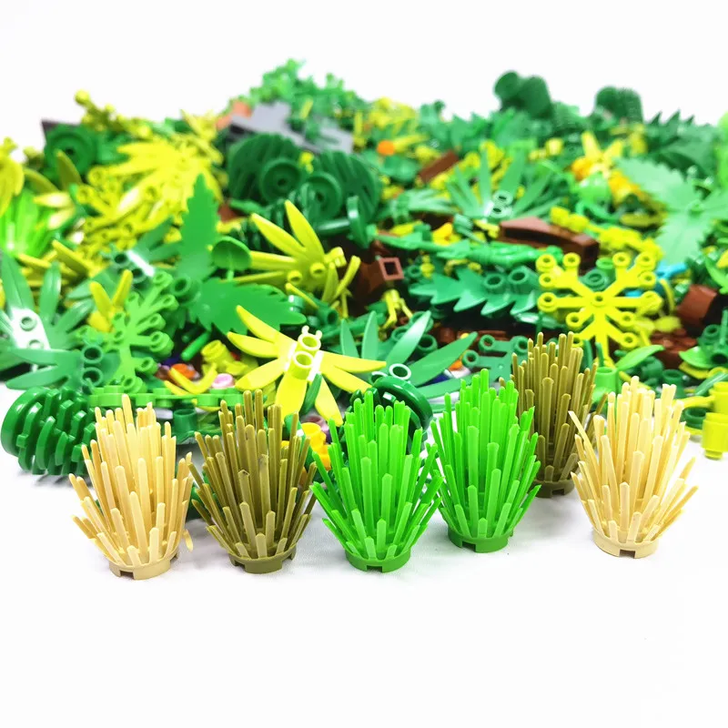 500 1000g Tree Plants Parts Building Blocks Hills MOC Bricks Toys Accessories Compatible Grass Bush Jungle Military City Friends