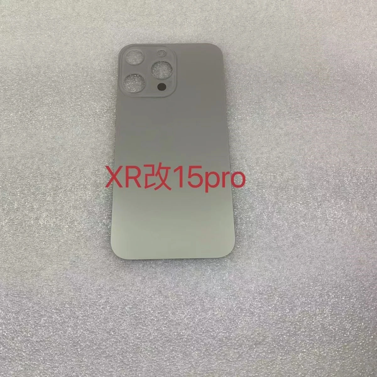 Diy for iPhone XR Retrofit 15 Pro back cover Glass Big Hole Camera Back Glass for XR to 15 Pro Replacement Part XR DIY 15Pro