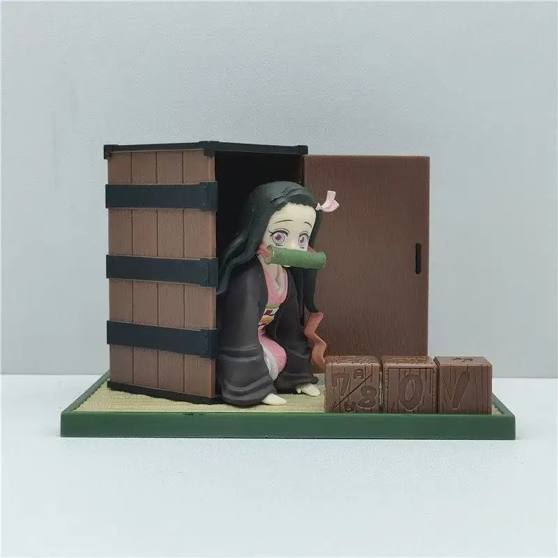 

Оригинальная фигурка Demon Slayer: Kimetsu no Yaiba, 14 см, вечный календарь Kamado Nezuko, ПВХ, коллекция игрушек