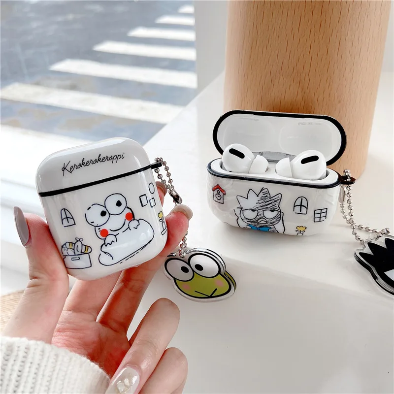 Sanrio Kawaii Kerokero Cartoon Suitable for Iphone Airpods3 Pro Pendant Headset Soft Shell 1/2 Bluetooth Protective Cover