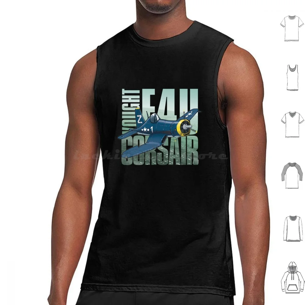 F4u Corsair Tank Tops Vest Sleeveless Warbird Plane Hunter Fighter Corsair Ww2