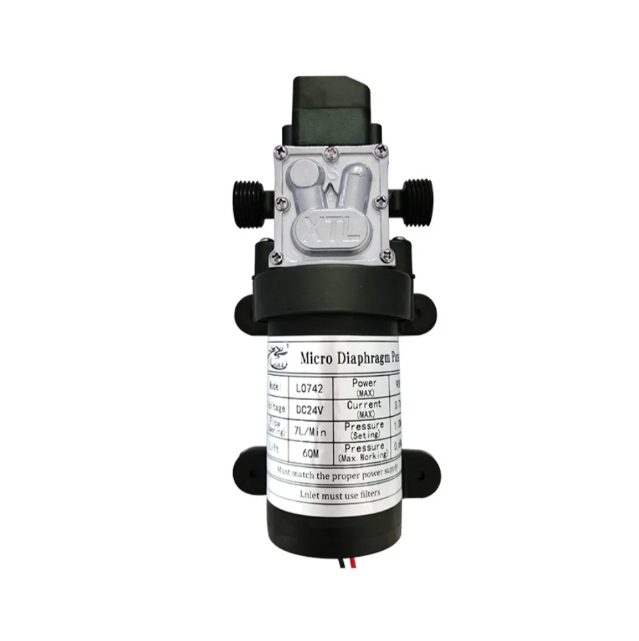 Automatyczny przełącznik ciśnienia pompa wodna mała elektryczna pompa membranowa samozasysający wzmacniacz ciśnienia 7l/min 12v 24V 100W