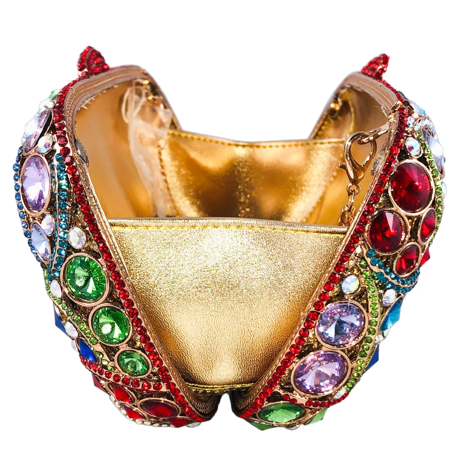 ブティック・デ・FGG カラフルな女性用イブニングバッグとクラッチ、パーティー用ハードケースクリスタルクラッチバッグ、キラキラ輝くラインストーンクラッチバッグ