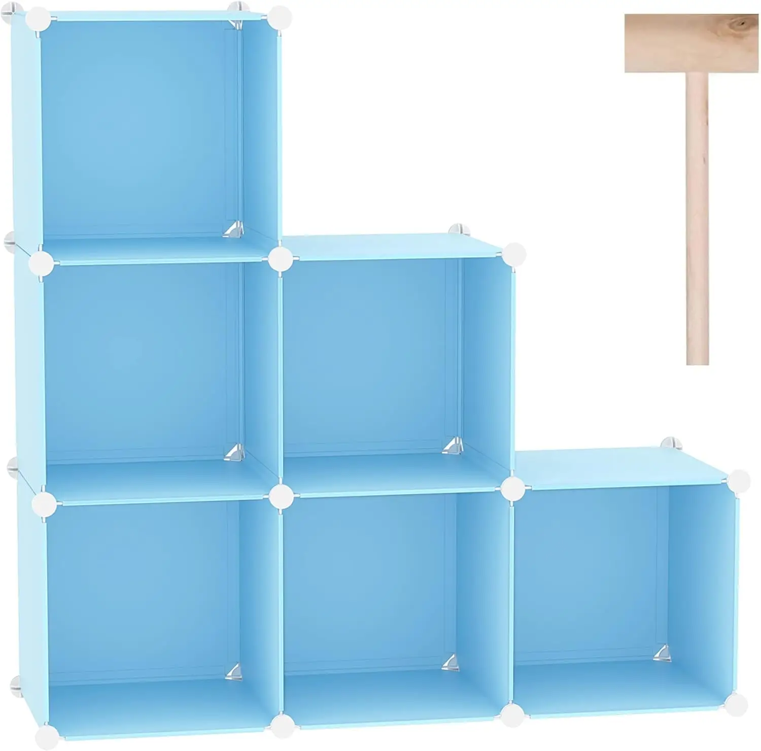 

Cube Storage Organizer, 6-Cube Shelves Units, Closet Cabinet, DIY Plastic Modular Book Shelf, Ideal for Bedroom, Living Room,