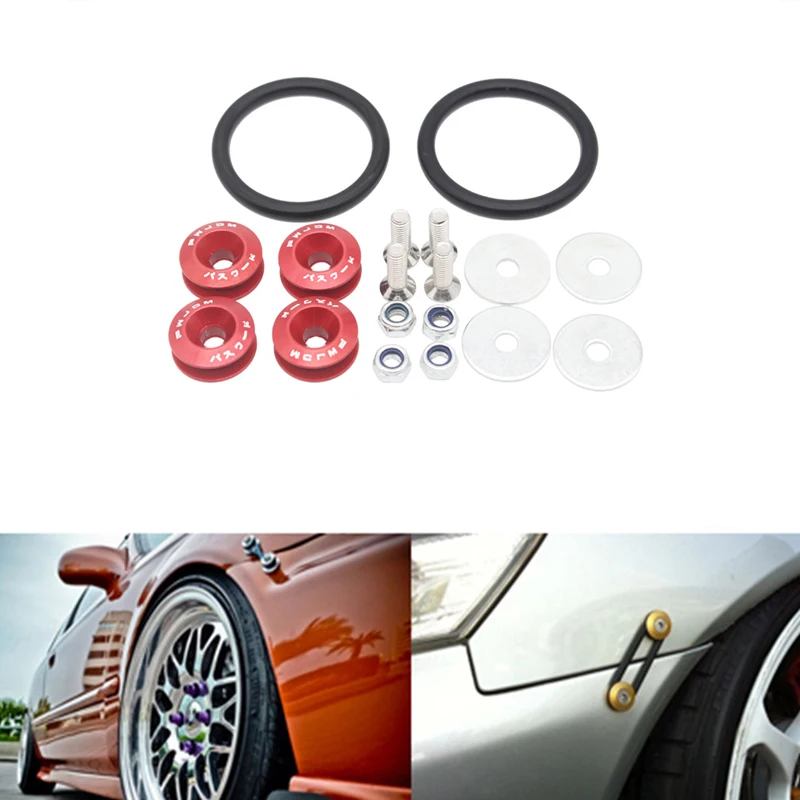 JDM Quick Release Fasteners are ideal for front bumpers, rear bumpers, and trunk / hatch lids