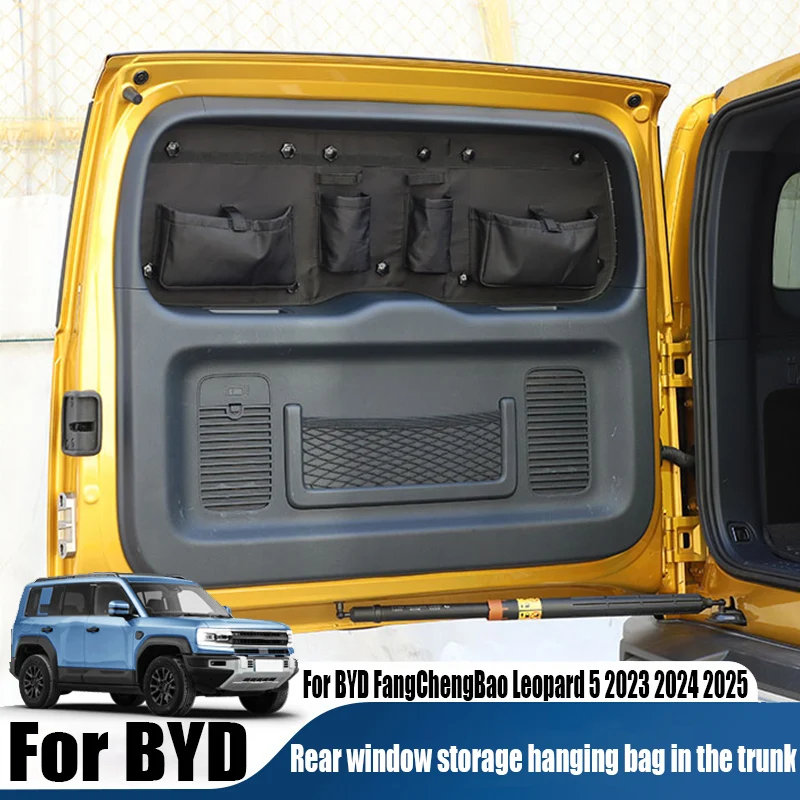 

Modified trunk rear window storage hanging bag car storage accessories For BYD FangChengBao Leopard 5 2023 2024 2025