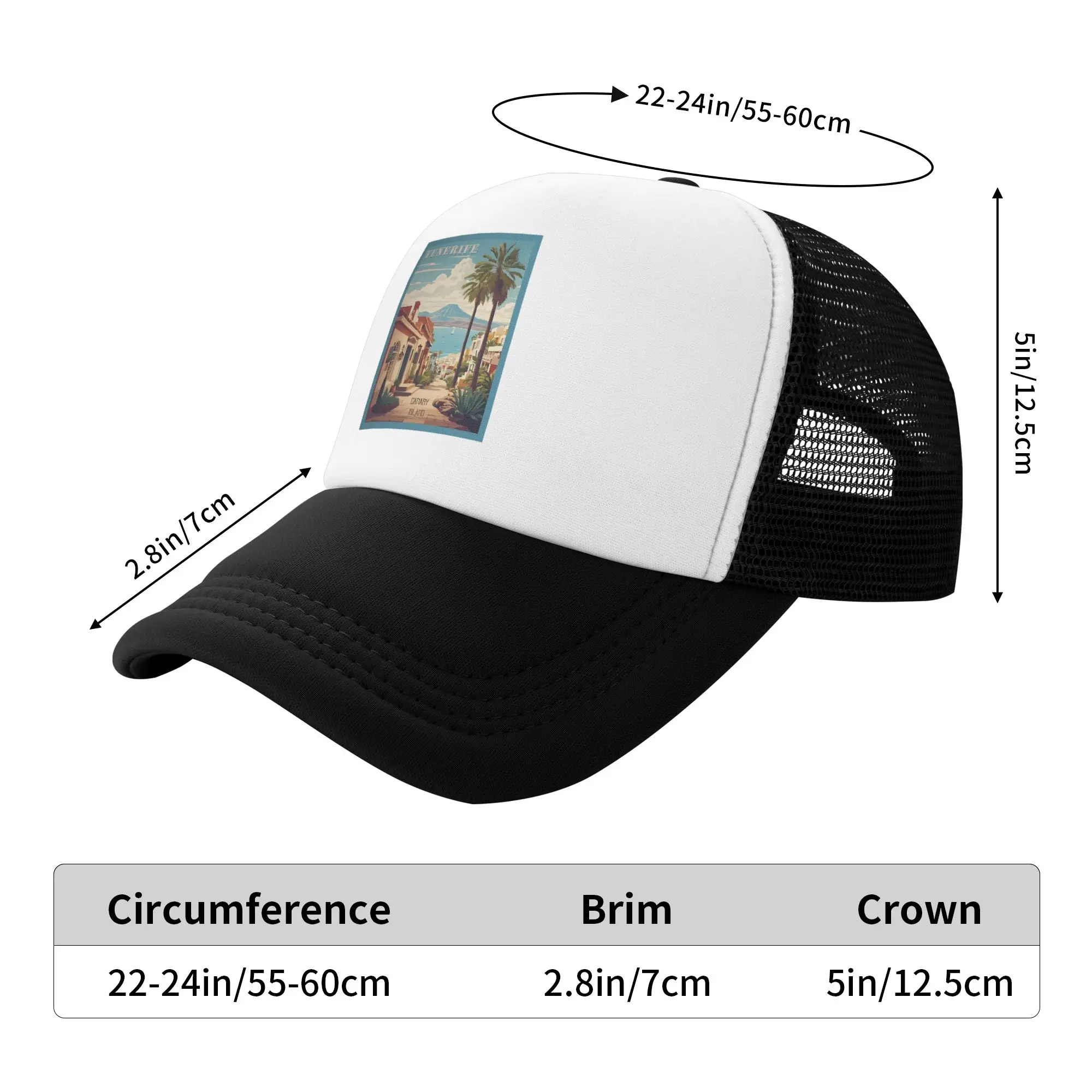 Tenerife Paradise Dreams Vintage Travel Casual Baseball Cap Summer  Trucker Hat Tennis Skate Snapback Cap Couple Baseball Caps