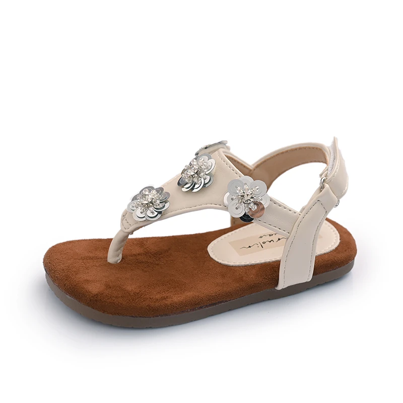 Girls Silver Flip Flops Summer 2026 Kid Lightweight Outdoor Sandals Arch Support Children's Beach & Sports Slides Students