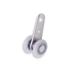 10PCS 19mm Metal Bearing Pulley Block with Two Plastic Wheel for Wardrobe Cupboard Window Cabinet Sliding Doors