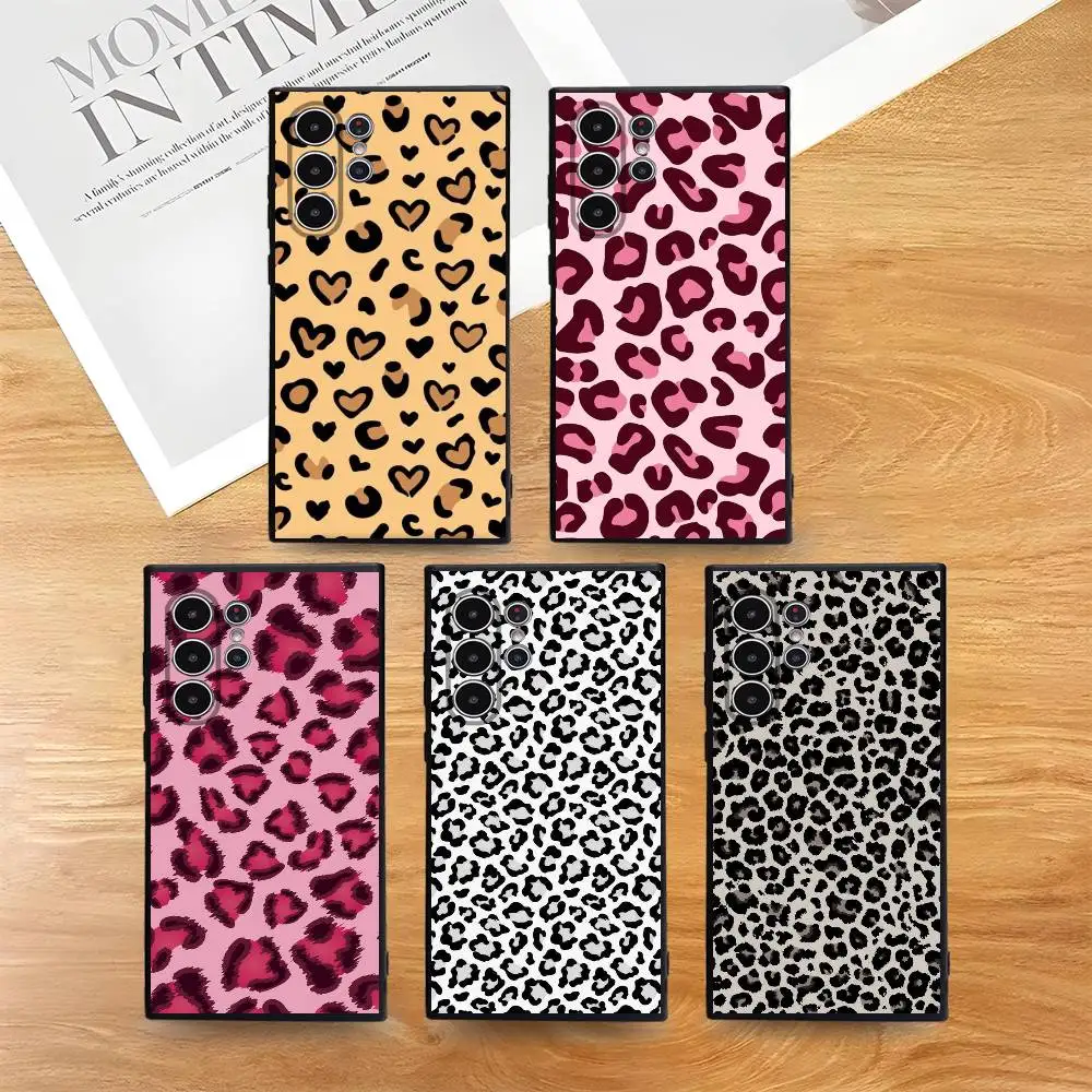 

Leopard Print Phone Case For Phone S Series S21 S22 S23 S24 S25 FE Plus Ultra TPU Soft To Skin-friendly Case