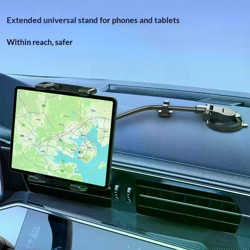 

Dashboard Tablet Holder For Car Suction Cup Car Windshield Mount With Large Clamp For All 5"-15" Tablet And Phone Devices