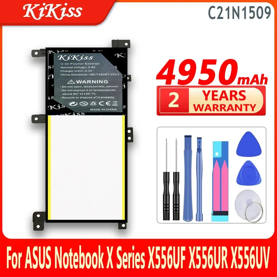 

Аккумулятор KiKiss C21N1509, 4950 мАч для ASUS Notebook X Series X556UF X556UR X556UV FL5900U A556U, аккумулятор большой емкости