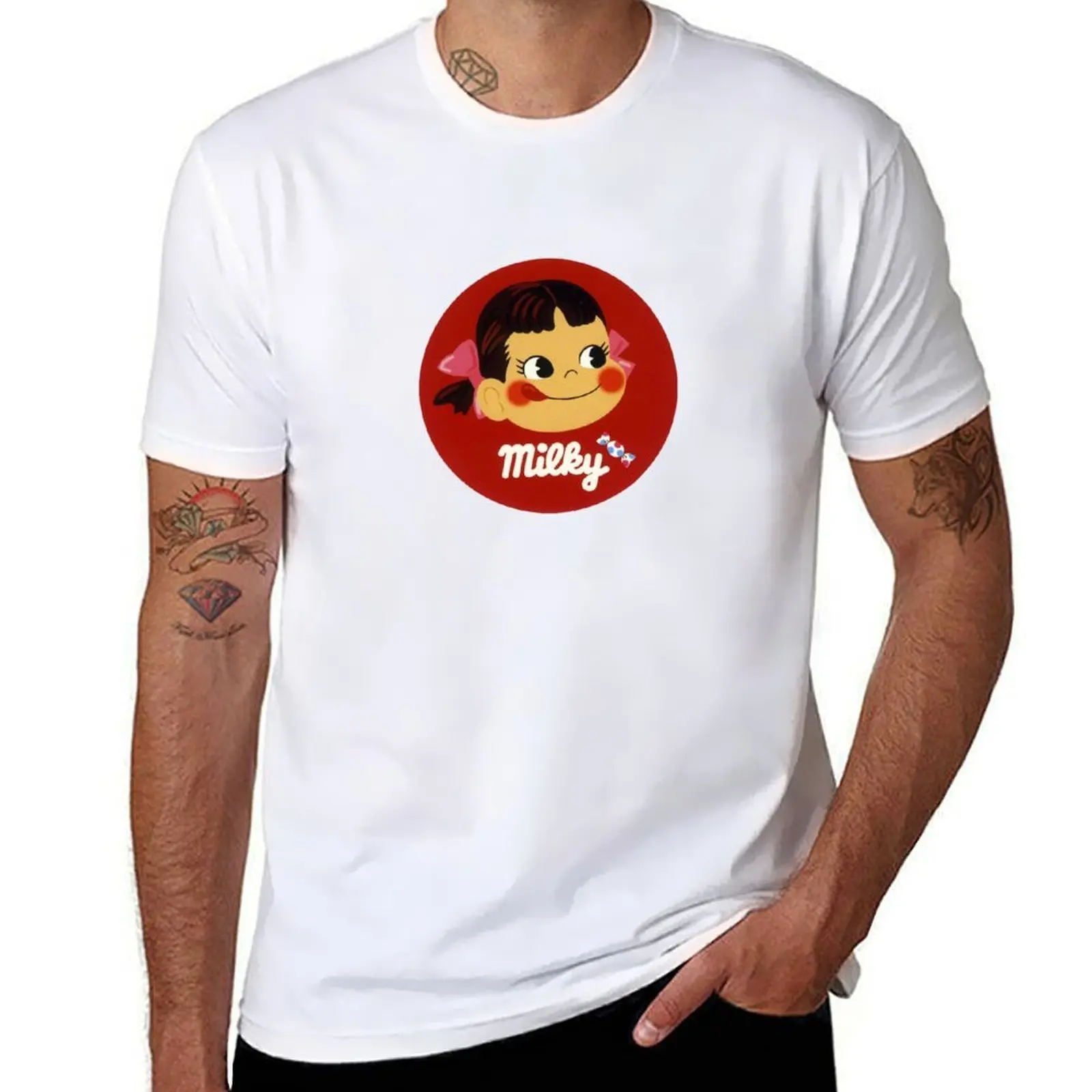 

Retro Milky Peko-chan T-Shirt funny t shirts cotton t shirts for man cotton T-Shirt
