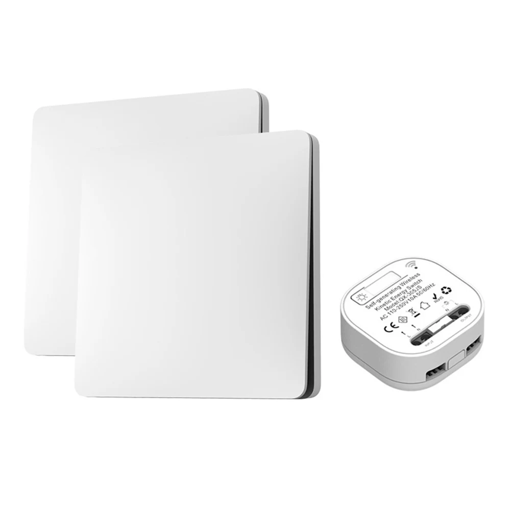 Self Powered Remote Control Switch 2 Gang 433MHz No For Battery Waterproof For Smart Light Switch For Home Wall Panel