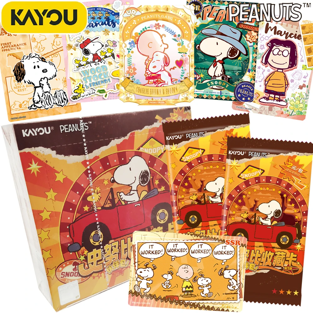 New Kayou Original Snoopy Surprise Collection Cards Charlie Brown Lucy Van Pelt Warm Healing Companion Cards Gifts for Children