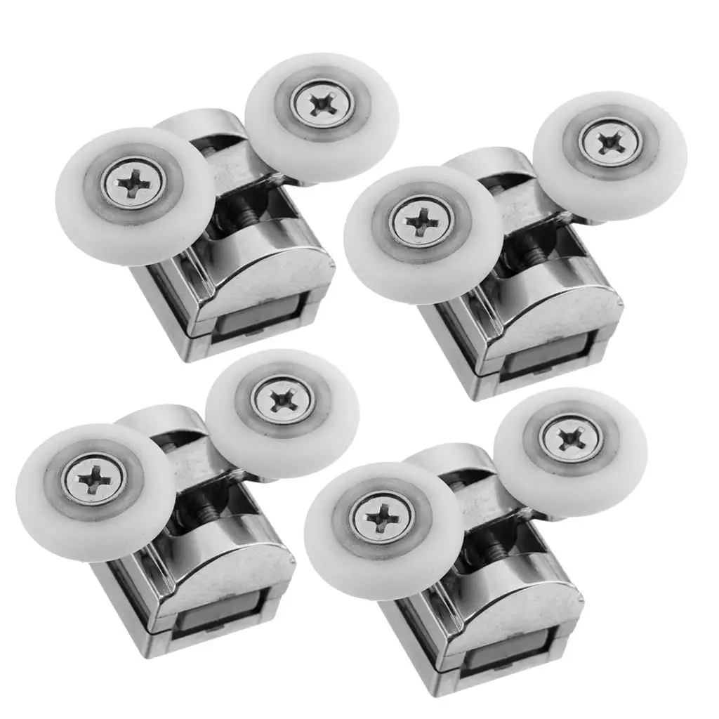 4 Pack Shower Door Rollers Glass Upper Sliding Double Wheels Replacement