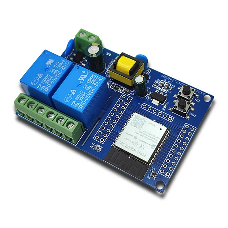 Módulo de relé AA08-ESP32, módulo de relé Wifi Bluetooth de doble canal, placa de desarrollo secundaria ESP32-WROOM para Arduino