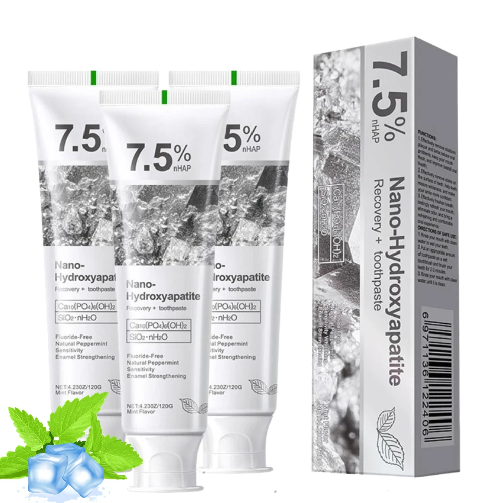 7.5% Nano Hydroxyapatite Toothpaste Whitening Gentle Mint Breath Freshening Intensives Stain Removal Toothpaste Oral Care 120g