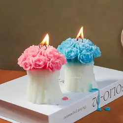 Rose Bouquet Silicone Mold Diy Flower Fragrance Candle Gypsum Mold Handmade Gift Soap Candle Making Supplies