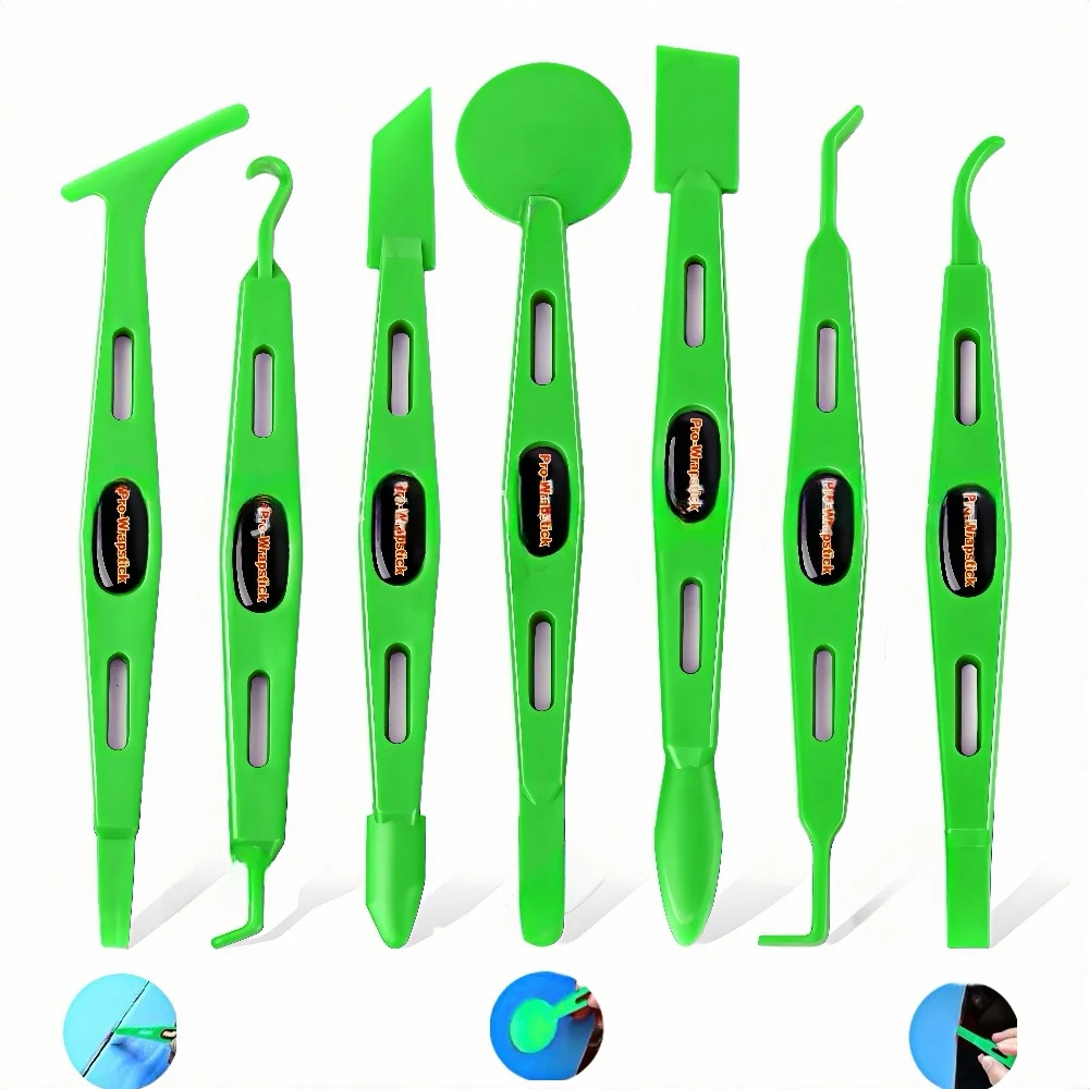 

7 шт., магнит для упаковки, микроскакель из углеродного волокна, виниловая пленка, скребок для палочек, PPF Edge Tucking, угловой скребок, автомобильные аксессуары