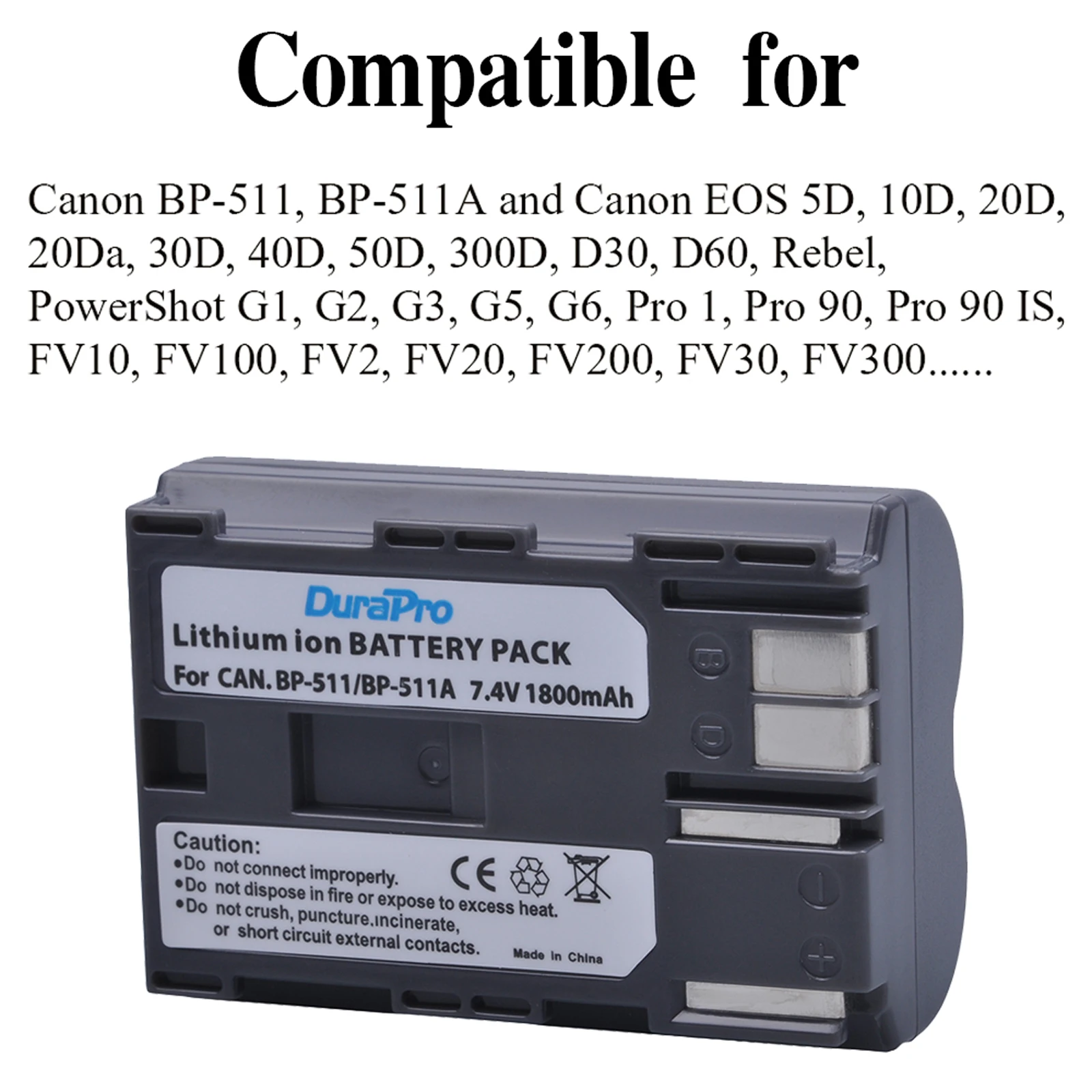 BP-511A BP511 BP511A BP-511 Battery + Charger for Canon EOS 40D 5D 50D 20D 300D 10D 30D 5D Mark I PowerShot G1 G2 G3 G5 G6