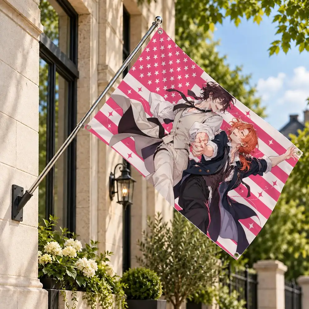Flag Bungo Stray Dogs Flag Flags Decor Flag Banner Indoor Outdoor Wall Decor for Garden Yard Porch Patio