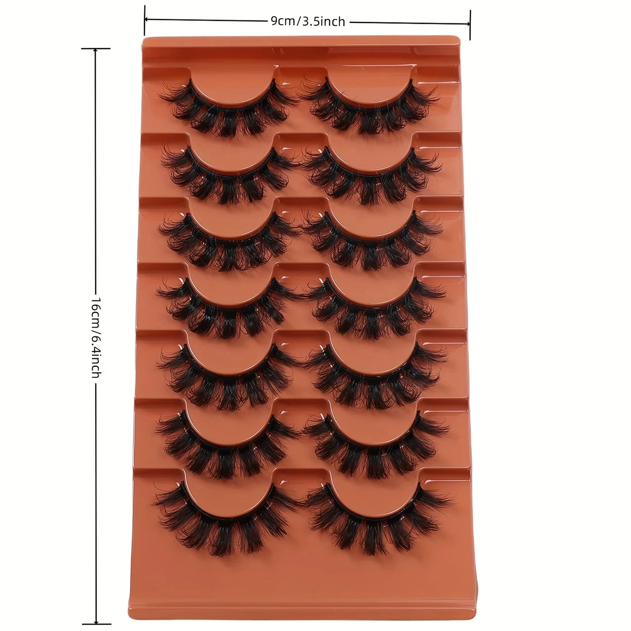 7 paia di soffici ciglia finte ricce 8D, ciglia 3D spesse a strisce sottili da 20 mm, forma unica e aspetto naturale