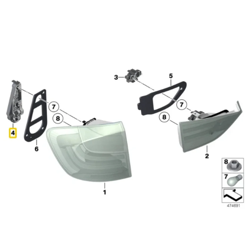 

Newest Sale Ear Left Tail Light Socket For BMW For X1 E84 2013-2015 OEM Part Number 63212993579 Replacement Car Accessories