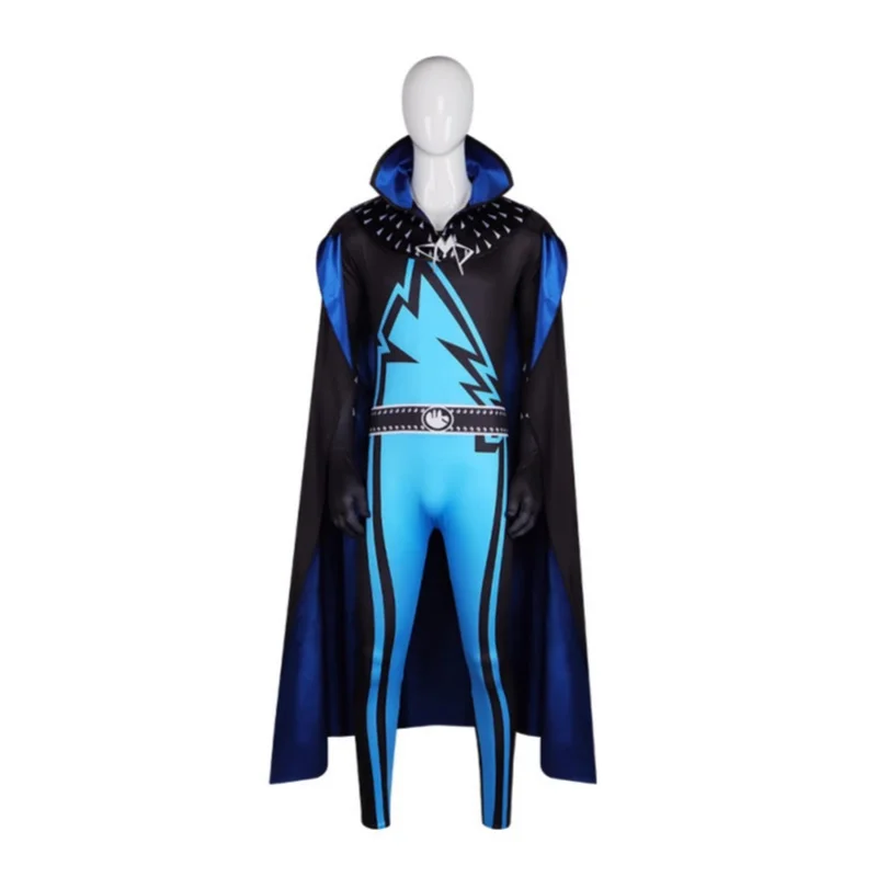 

Megamind Cosplay Costume Jumpsuits Cloak Uniform Suit Anime Movie Superhero Bodysuit Halloween Carnival Party Role Play Outfits