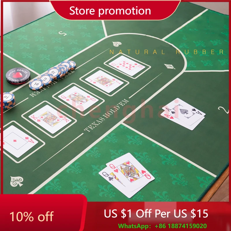 

Роскошный замшевый коврик для игрового стола Texas Holdem, нескользящая резиновая скатерть для столешницы, доска для казино, домашний игровой коврик, аксессуары для покера, скатерть