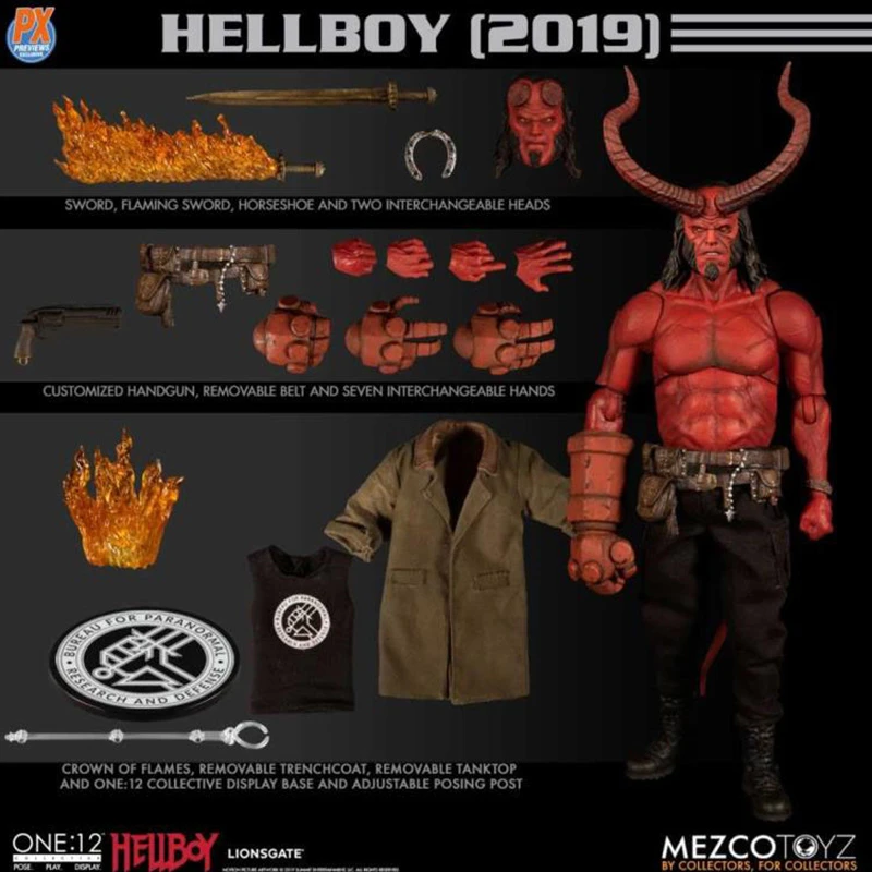 In Stock Original Mezco ONE:12 Hellboy PX Movies and Tv Hang card