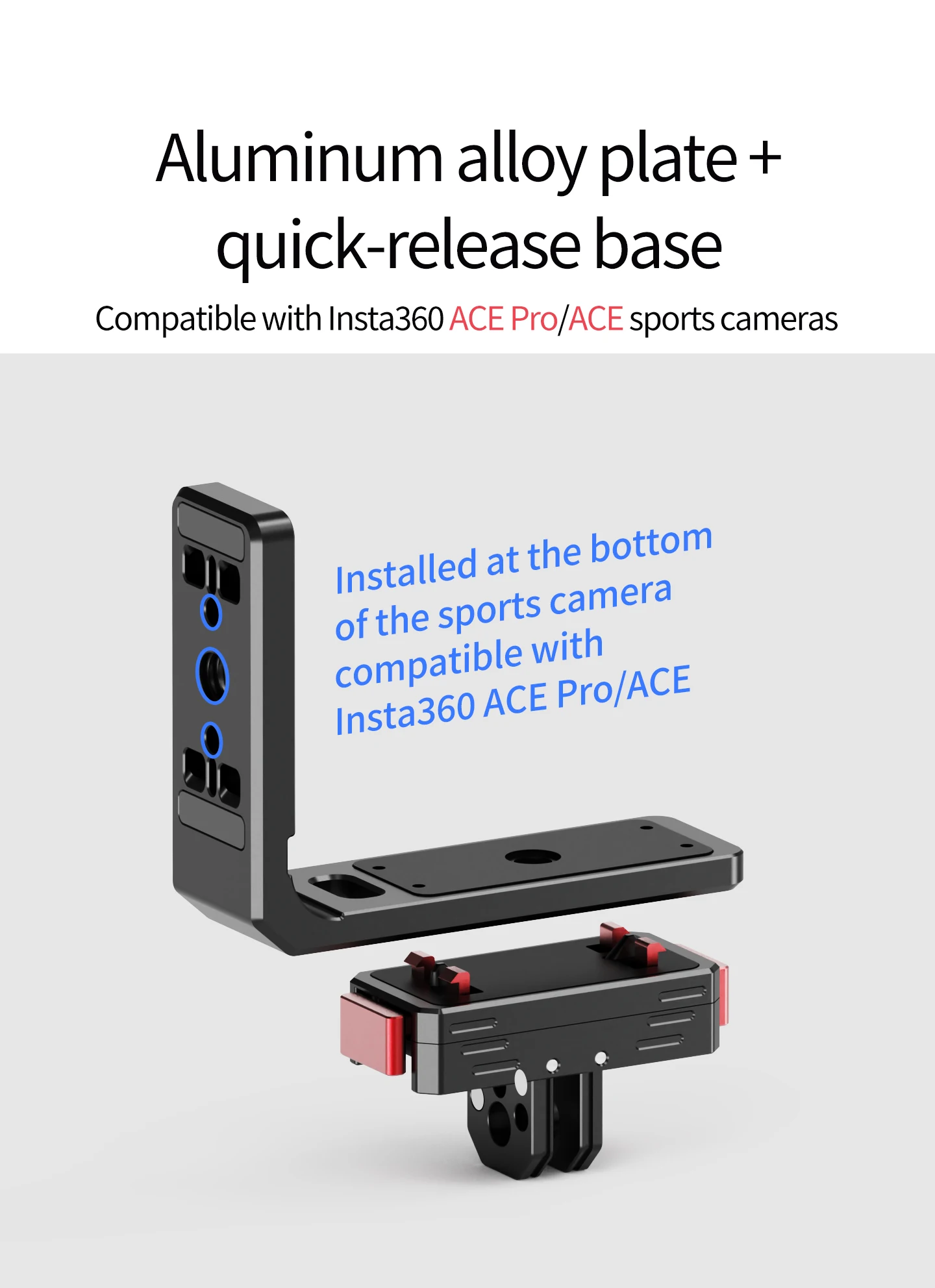Neue Für Insta360 Ace Pro L Platte Vertikale Horizontale Halterung Magnetische Basis Faltbare Stativ Adapter 1/4 ARRI Sport Kamera Halterung – Detail 20