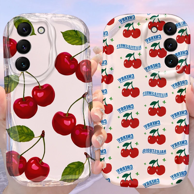 

Cherry Wave Case for Samsung Galaxy S25 S24 S23 S22 S21 Ultra Plus S20 FE A73 A72 A71 A56 A55 A54 5G A52 A52S A51 4G Soft Cover