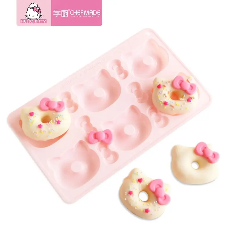 Anime Sanrio Hello Kitty Silicone Donut Cake Mold Cute Cartoon Baking Mould For Chocolate Rice Ball DIY Kitchen Tool For Kids