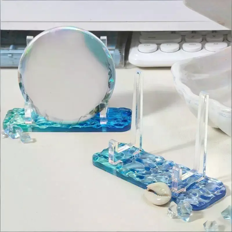 

Акриловая подставка для выставки товаров, держатель для значков с водной рябью, стойка для выставки товаров бейджей, настольный держатель для карт