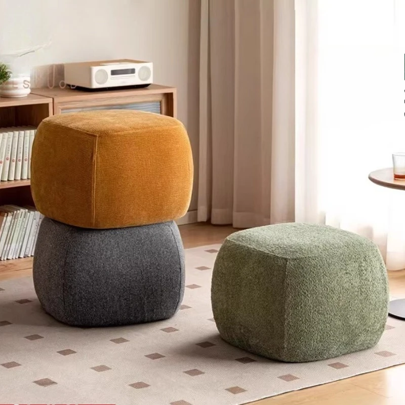

Nordic Style Fabric Ottoman Stool Multifunctional Living Room Footrest Bench Entryway Shoe Stool Tatami & Bedroom Low Stools
