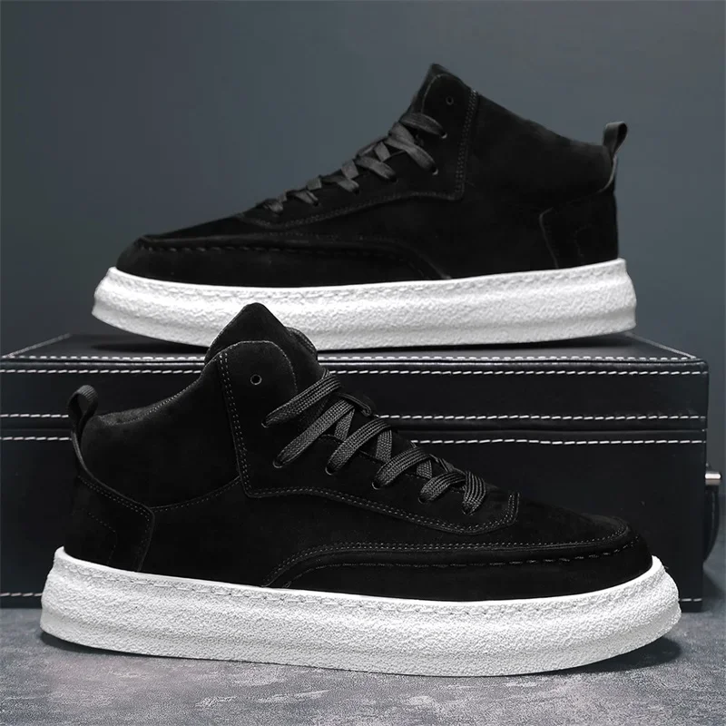 

Men High-top Sneakers New Men Casual Shoes Thick Soled Ankle Boots Trendy Wear Resistant Platform Sneakers Men Кроссовки Мужские