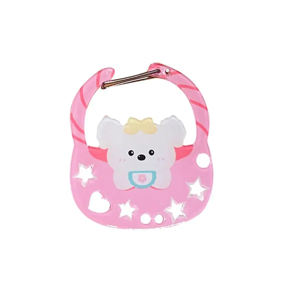 Mousqueton en acrylique mignon, porte-clés multifonctionnel en forme de dessin animé, crochet pour sac à dos, pendentif