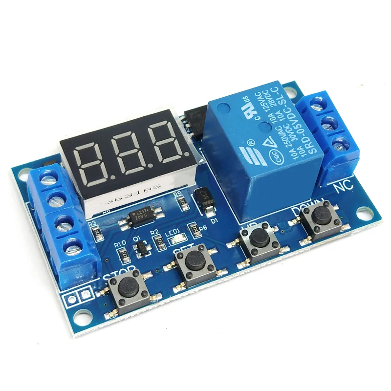 DC 5V 12V 24V LED Light Digital Time Delay Relay Trigger Cycle Timer Delay Switch Circuit Board Timing Control Module DIY javino