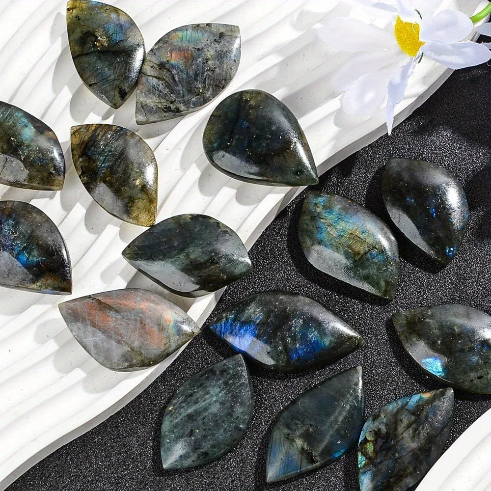 1/3/5 قطعة اللابرادوريت الطبيعي قطرة الماء قوس قزح قلادة كريستال اللون حجر المعدنية ديكور المنزل التأمل قلادة DYI #6