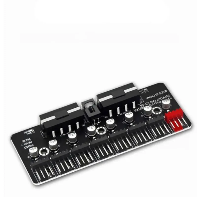 PWM Hub Fan Extension Splitter 12V Cooling Fan Speed Control Adapter Supports 3-Pin 4-Pin PWM Fans