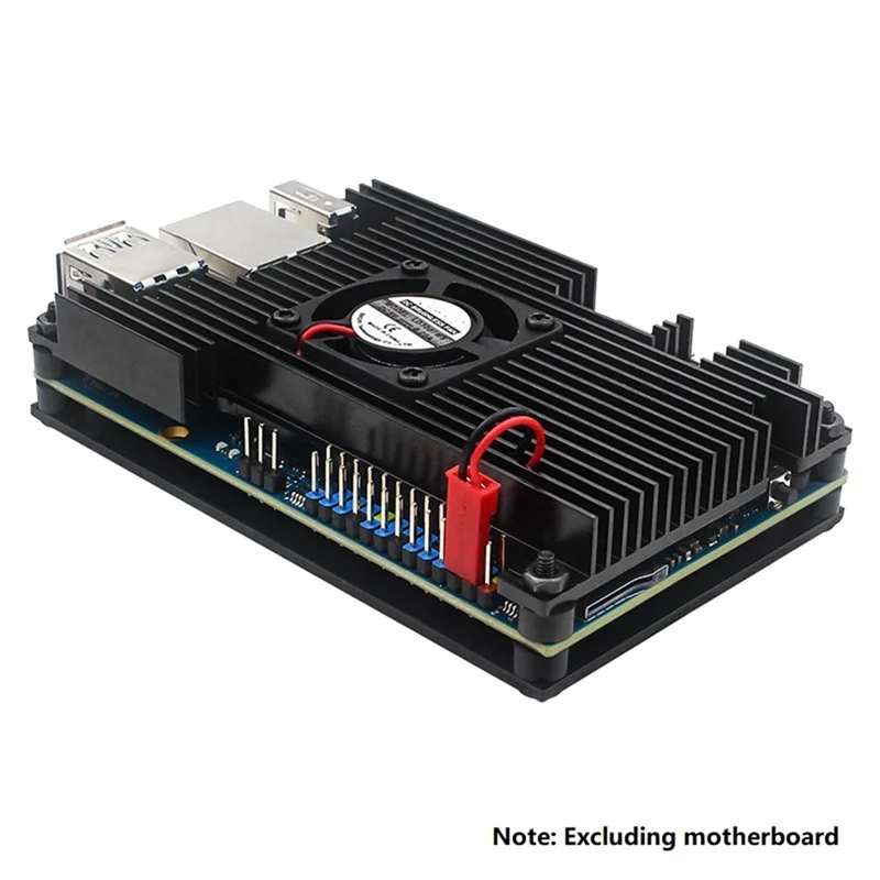 AA60-For Orange Pi 5 / 5B حافظة من سبائك الألومنيوم غلاف تبريد معدني نشط وسلبي مع حماية من أحواض حرارة المروحة