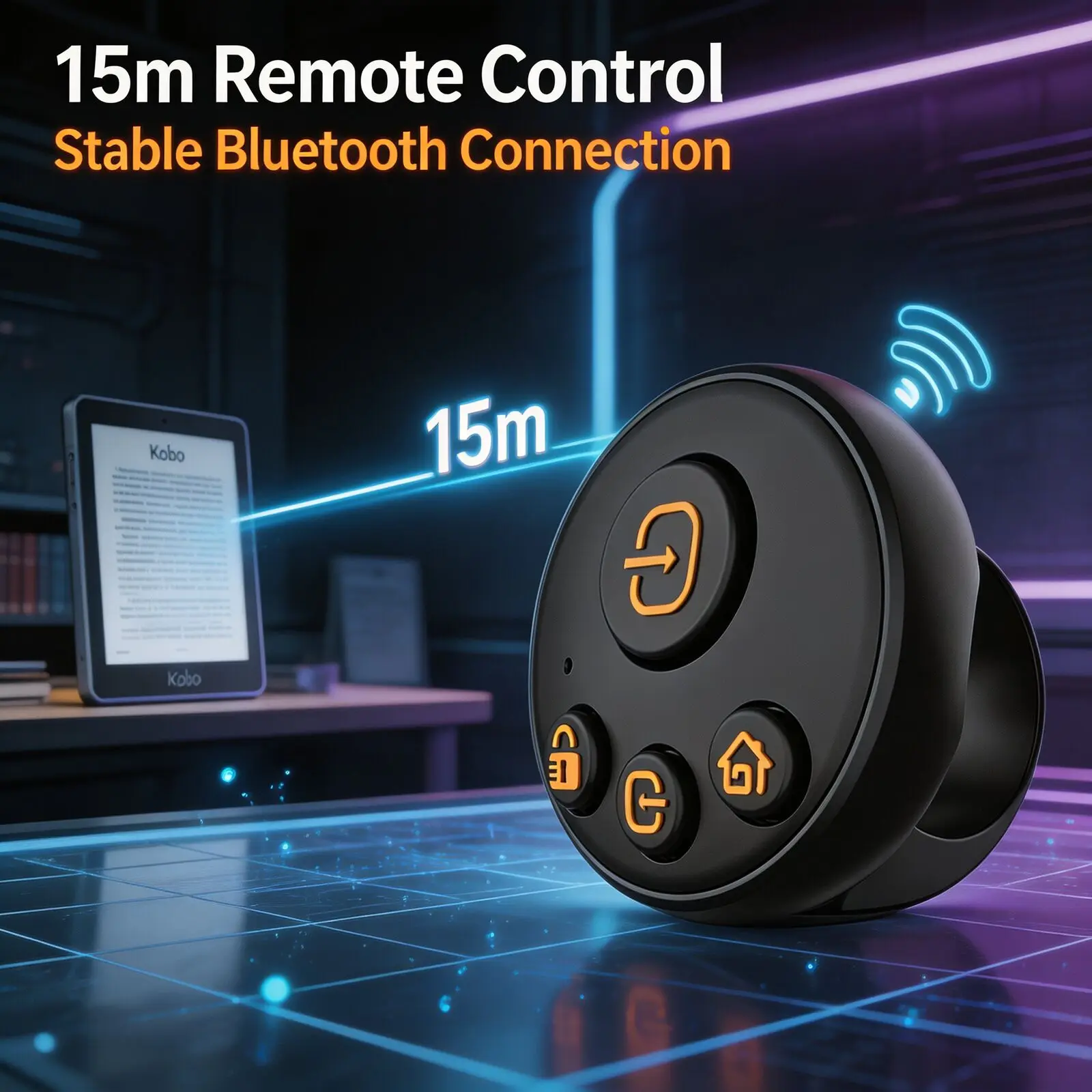 Ebook Bluetooth Page Turner Remote Control Finger Ring Adjustable Elastic Wrist Strap Support 15m Long Distance Remote Control