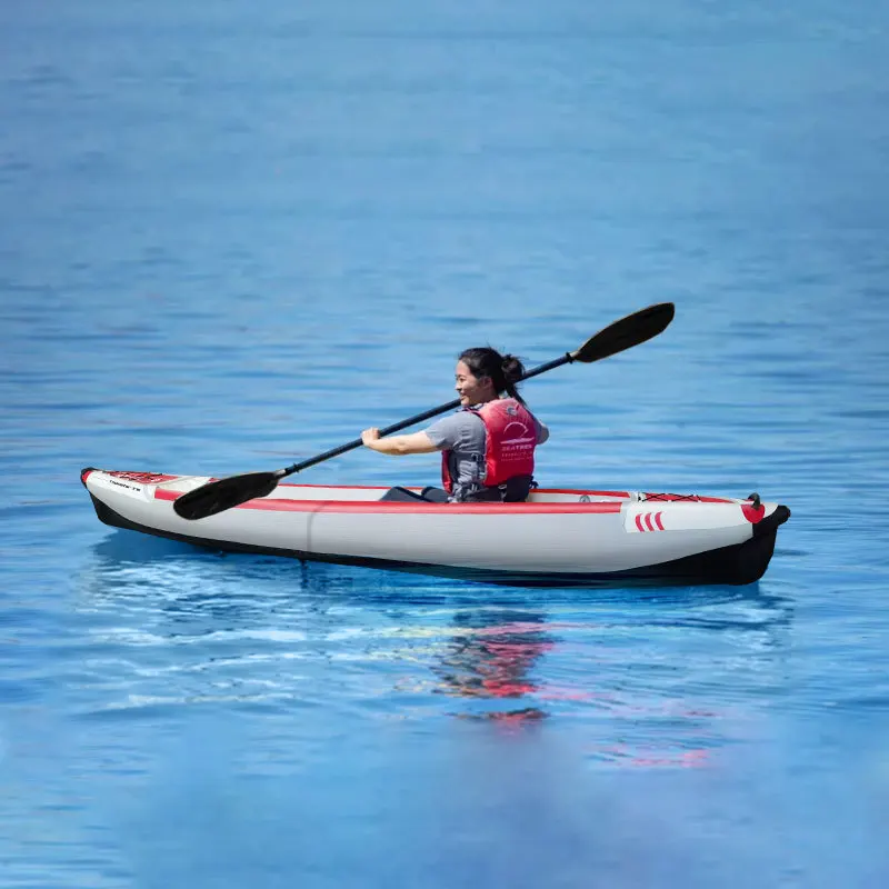 Popular Single Double Seat Inflatable Foldable Sit on Top Fishing Paddle PVC Ocean Kayak Canoe Fishing Kayak Waterplay Crafts202