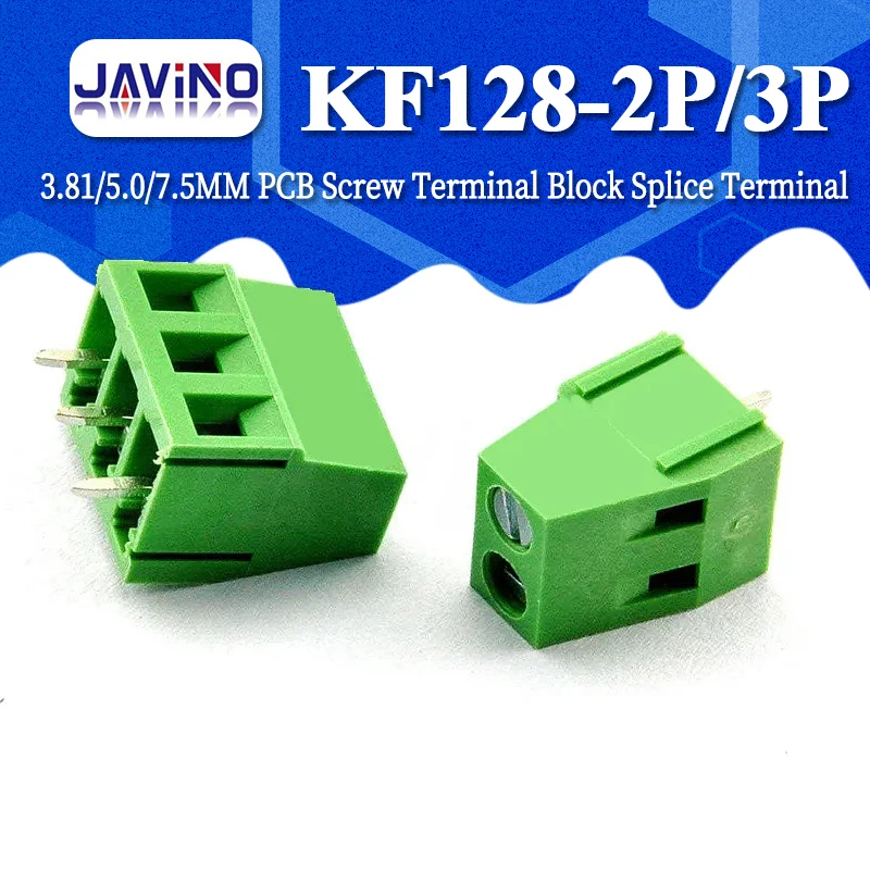 10PCS KF128-2P KF128-3P 3.81 5.0 7.5MM PCB Screw Terminal Block Splice Terminal KF120-2.54 DG308 MG128 Liludin