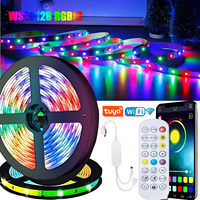 1-30M WS2812b Magic RGBIC Dream Strip Light DC5V Horse Racing 5050 USB LED RGB Strip Tuya App Running Atmosphere Light Home Deco
