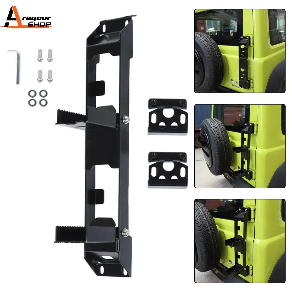 

Areyourshop Black Rear Tailgate Hinge Foot Pedal Side Step Exterior For Suzuki Jimny 2019+